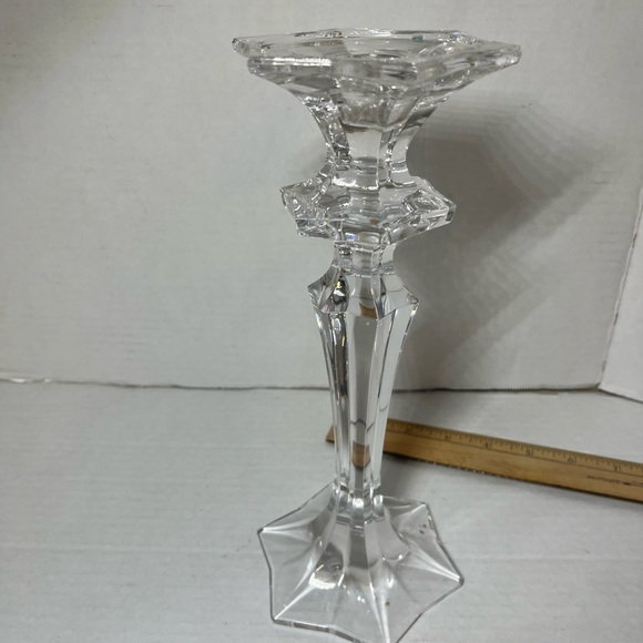 Pair of Tall Crystal Clear Candle Holders 10” - Picture 7 of 8